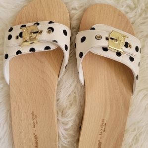NWT KATE SPADE Leather Dr Scholl's Sandal Slides